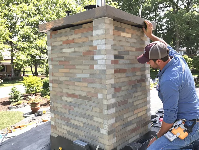 Concord Chimney Sweep completing a modern chimney remodel in Concord, NC