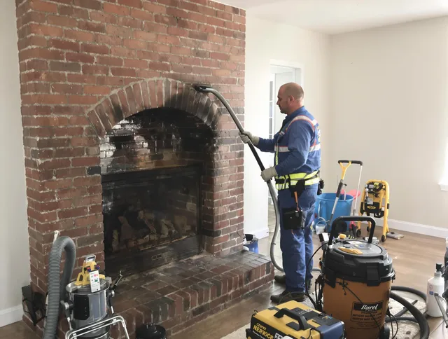 Concord Chimney Sweep expert performing detailed chimney sweep in Concord, NC