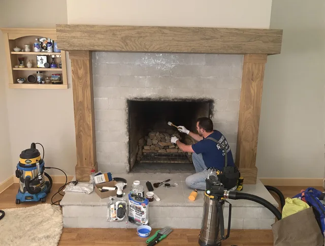 Detailed creosote removal process by Concord Chimney Sweep in Concord, NC