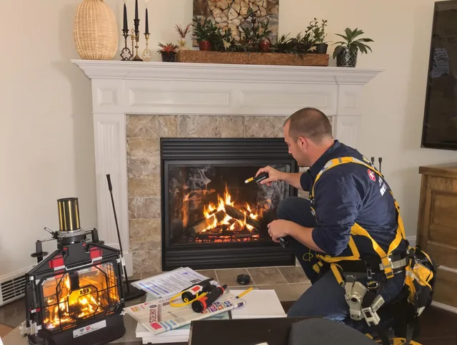 Safety-focused fireplace inspection by Concord Chimney Sweep in Concord, NC